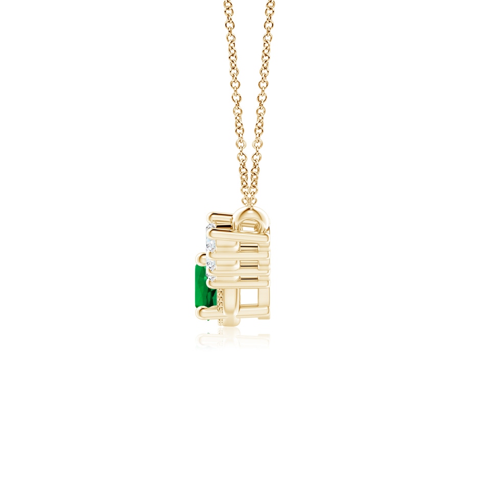 8mm Labgrown Lab-Grown Vintage Inspired Emerald and Lab Diamond Curved Bar Pendant in Yellow Gold side 199