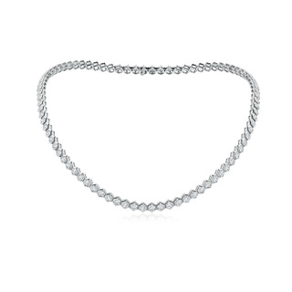 3mm IJI1I2 Natori x Angara Hexagonal Bezel-Set Diamond Tennis Necklace in White Gold