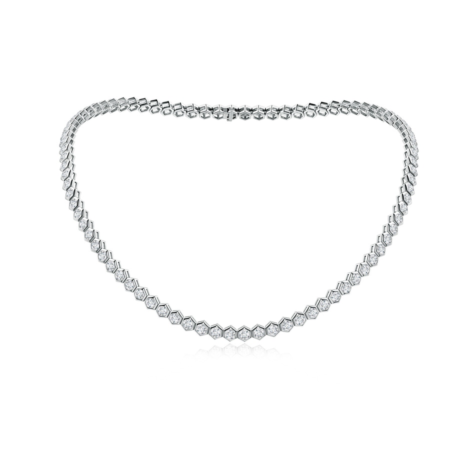 3mm IJI1I2 Natori x Angara Hexagonal Bezel-Set Diamond Tennis Necklace in White Gold 