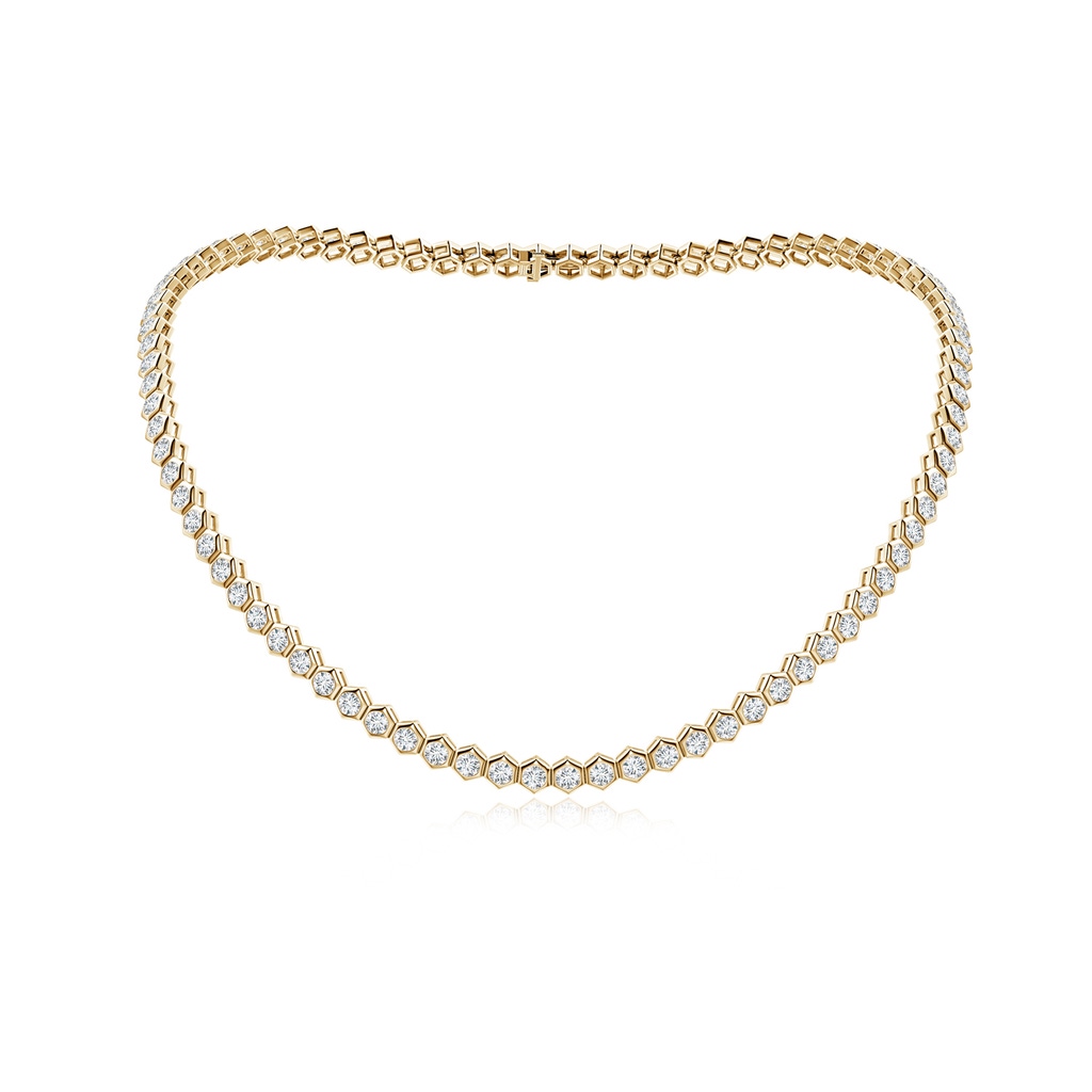3mm IJI1I2 Natori x Angara Hexagonal Bezel-Set Diamond Tennis Necklace in Yellow Gold