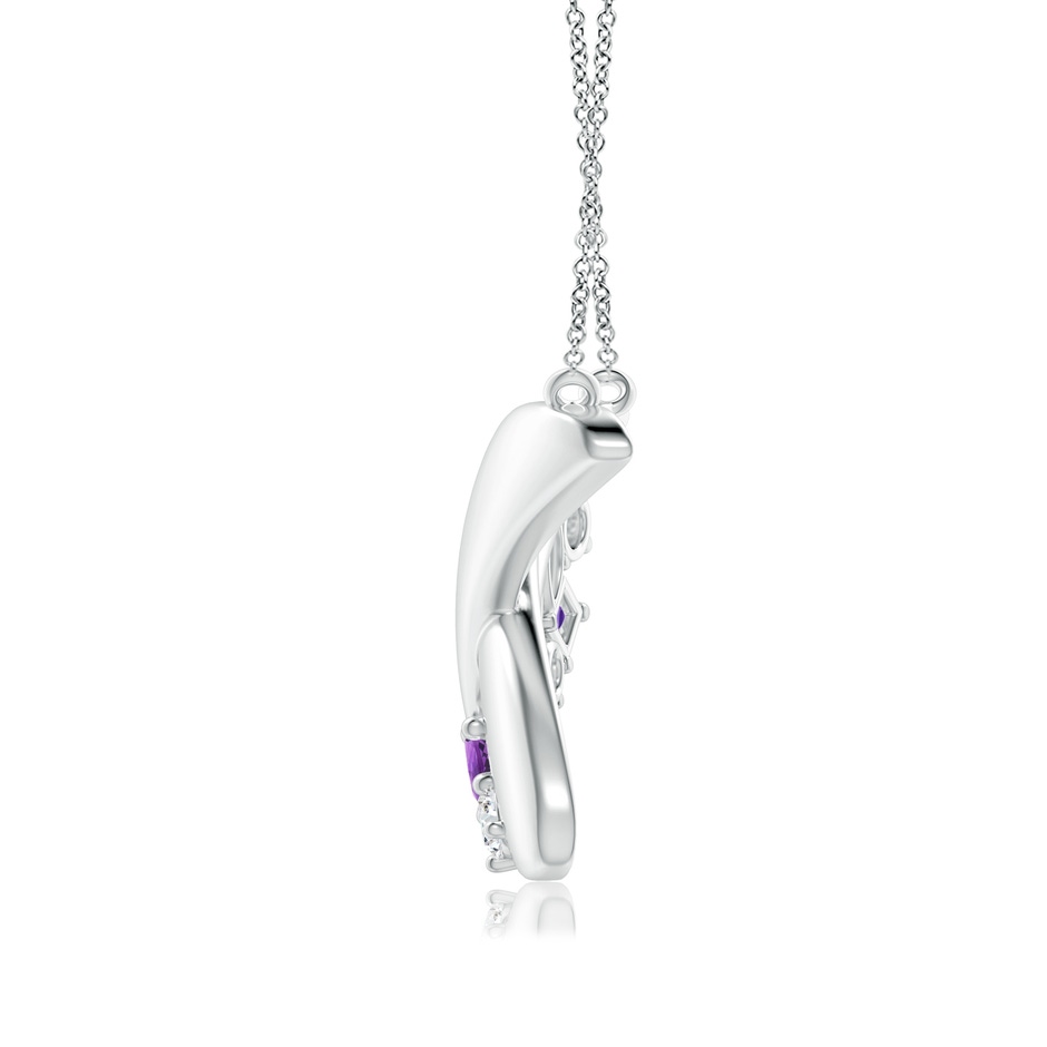 6x4mm AAA Natori x Angara Multi-Shape Waterfall Amethyst & Diamond Sumi Stroke Pendant in White Gold side-1