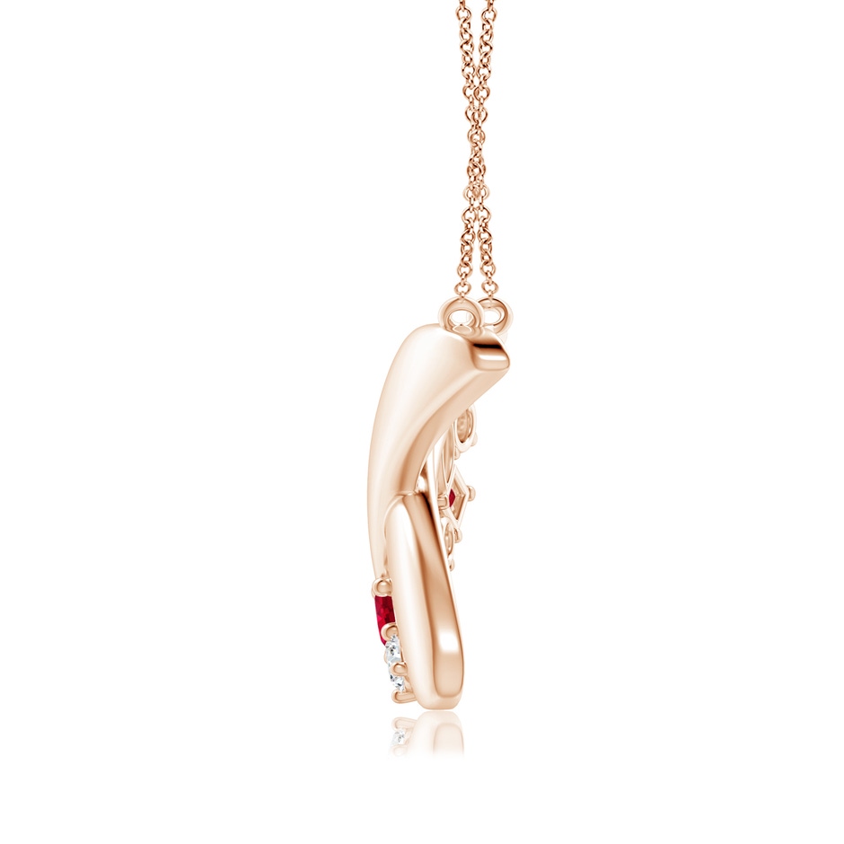 6x4mm AAA Natori x Angara Multi-Shape Waterfall Ruby & Diamond Sumi Stroke Pendant in Rose Gold side-1