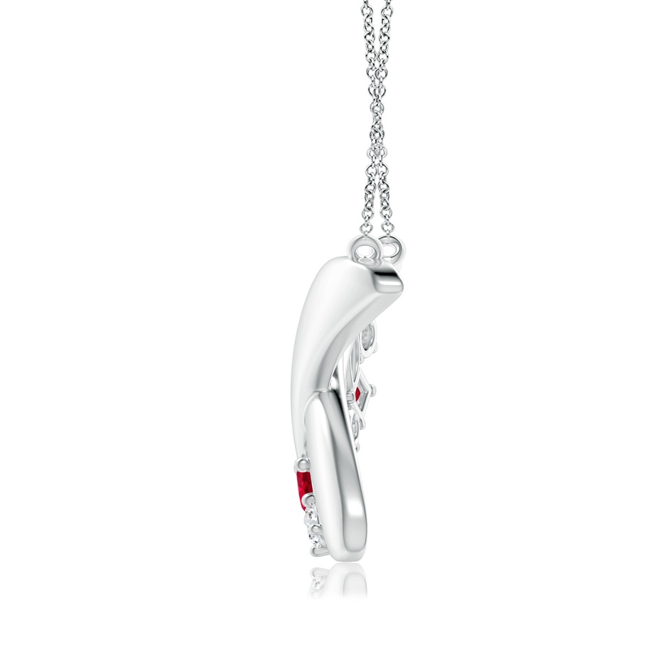 6x4mm AAA Natori x Angara Multi-Shape Waterfall Ruby & Diamond Sumi Stroke Pendant in White Gold side-1