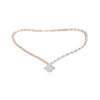 10mm FGVS Natori x Angara Orient Express Lab-Grown Cushion Diamond Statement Necklace in 10K Rose Gold