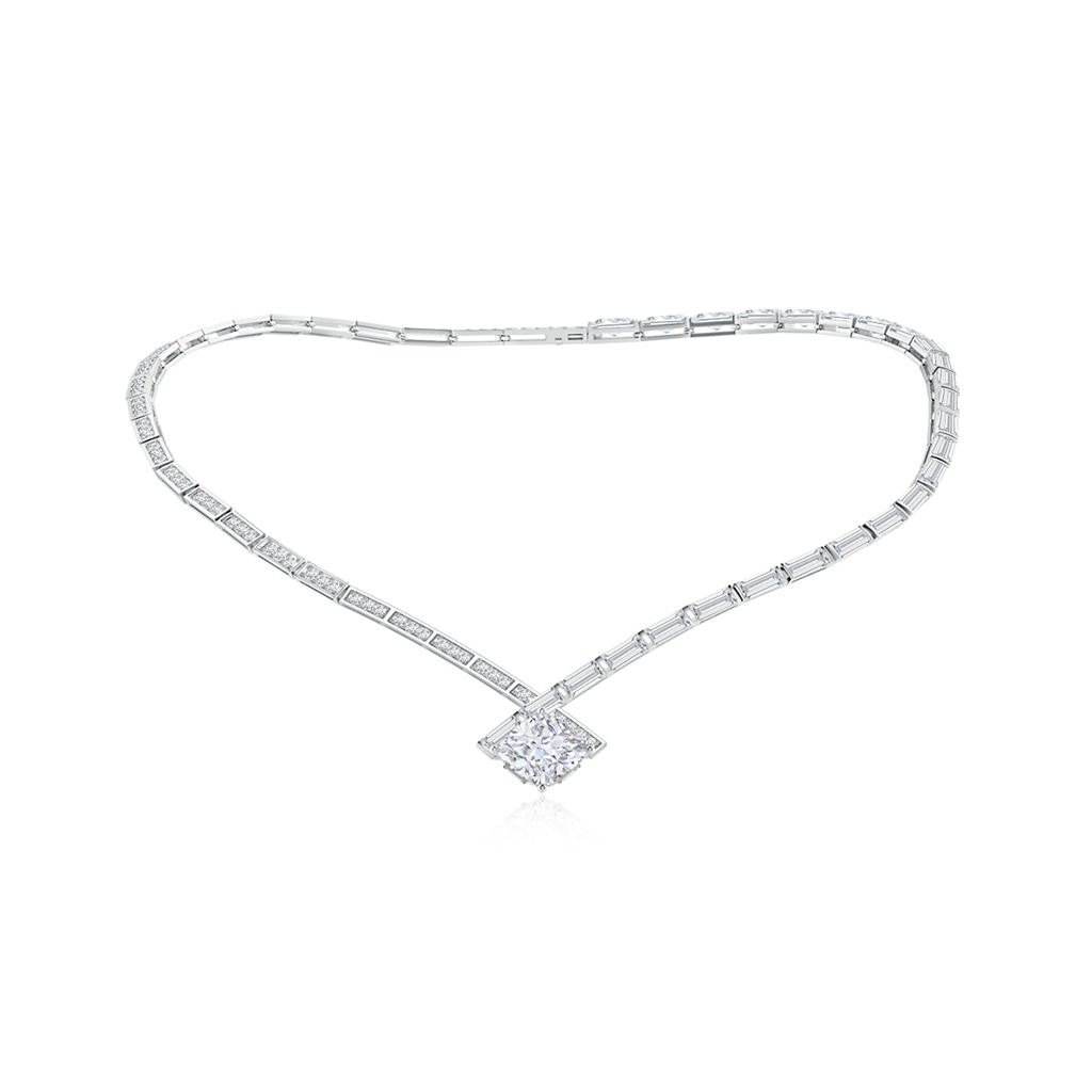 10mm FGVS Natori x Angara Orient Express Lab-Grown Cushion Diamond Statement Necklace in White Gold