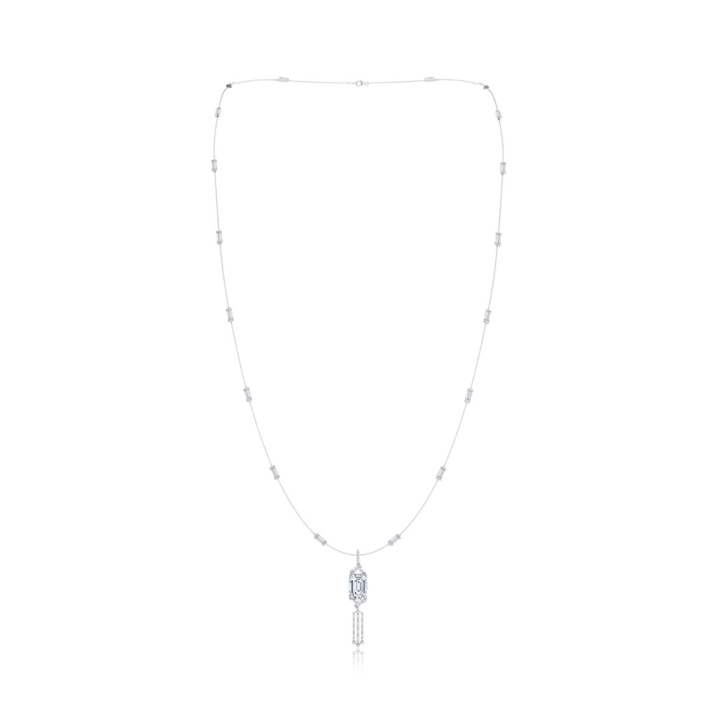 12x8mm FGVS Natori x Angara Orient Express Lab-Grown Baguette Diamond Chain Necklace with Detachable Tassel in White Gold