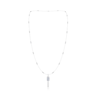 12x8mm FGVS Natori x Angara Orient Express Lab-Grown Baguette Diamond Chain Necklace with Detachable Tassel in White Gold