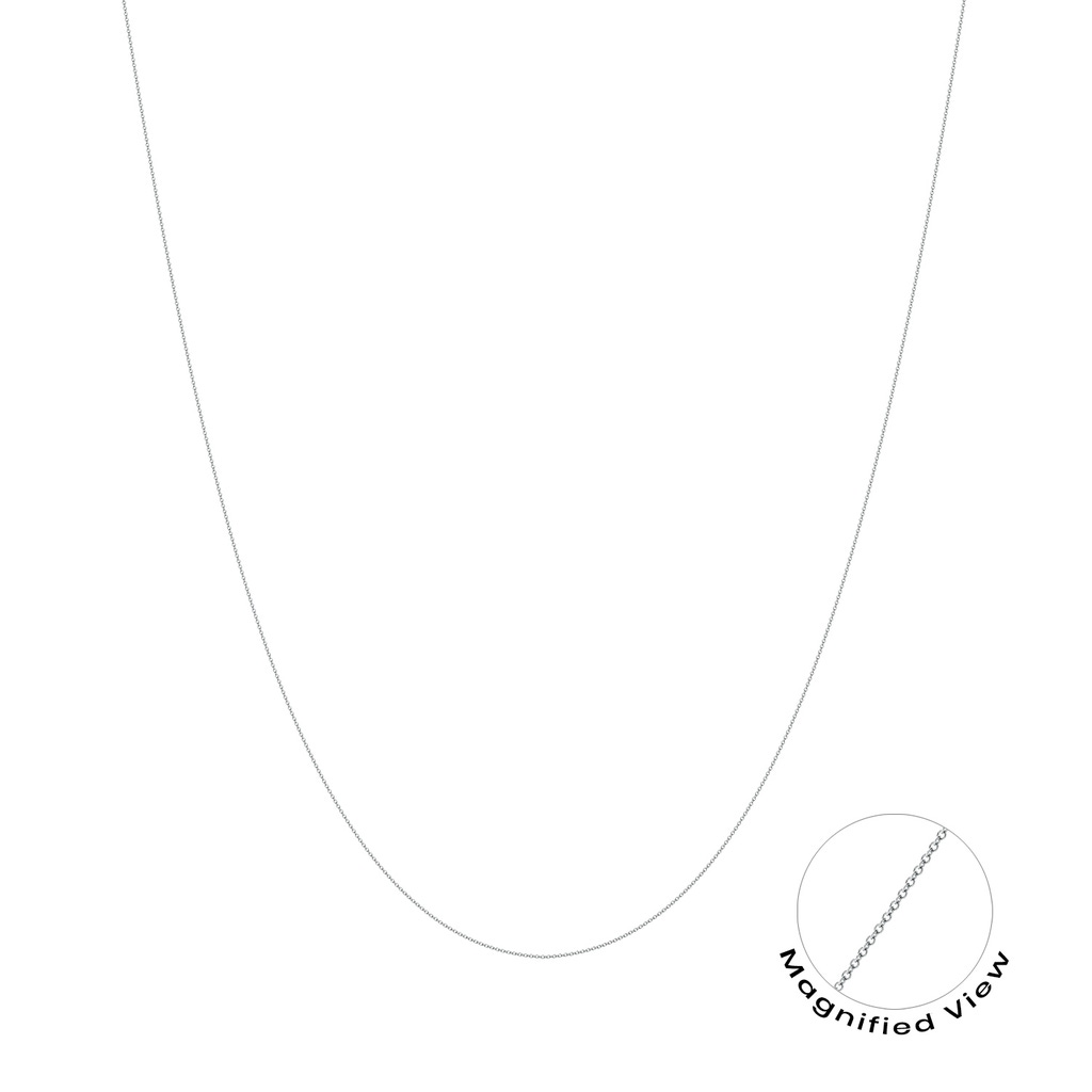 18" Heavy Cable Chain Necklace in White Gold