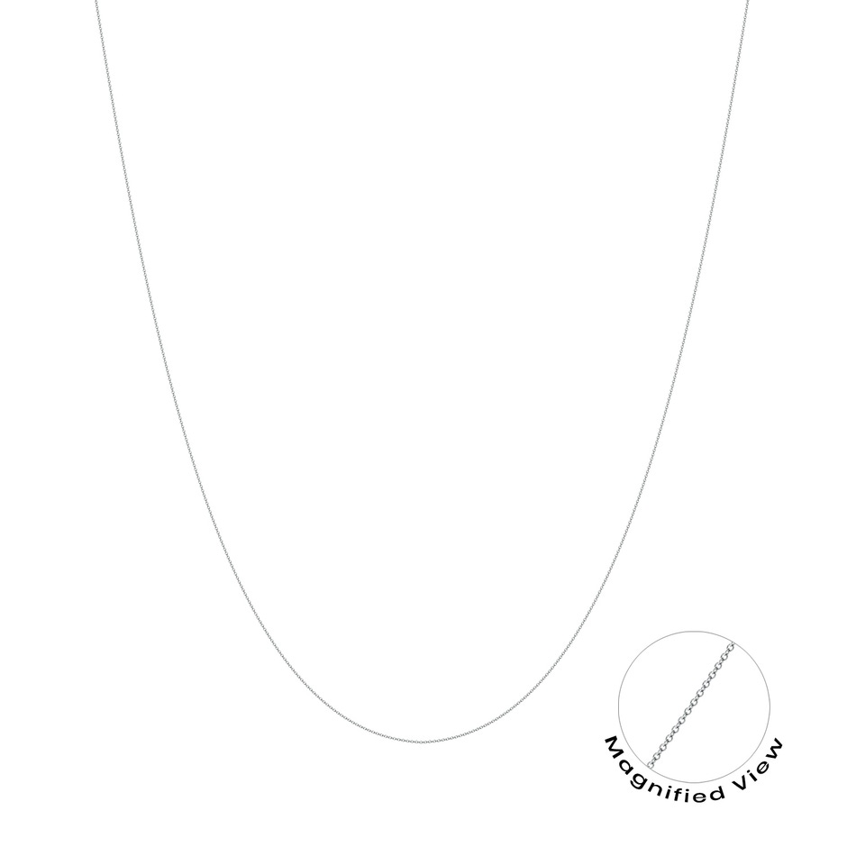 18" Heavy Cable Chain Necklace in White Gold 