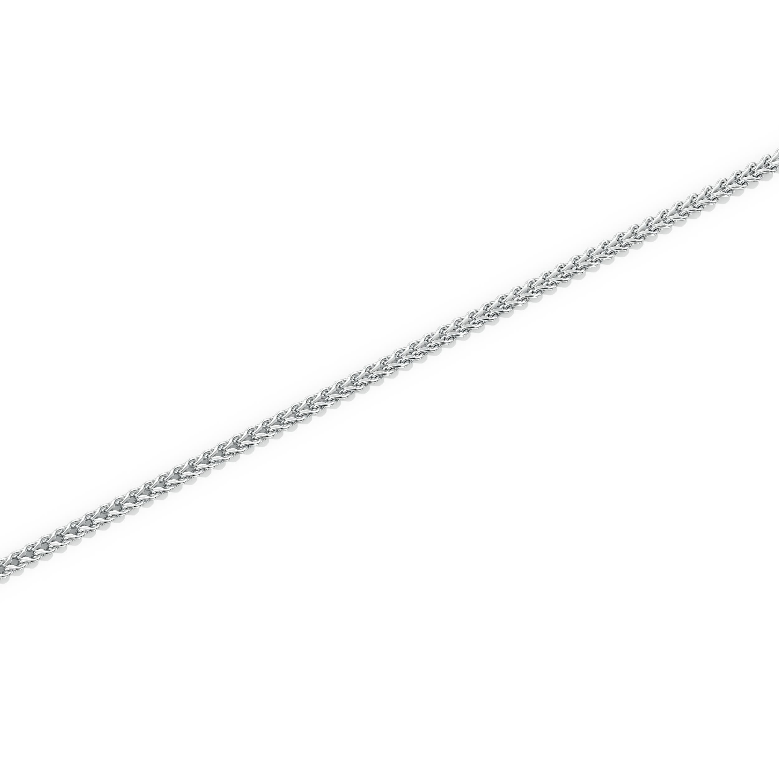 18" Baby Franco Chain Necklace in White Gold - side 1
