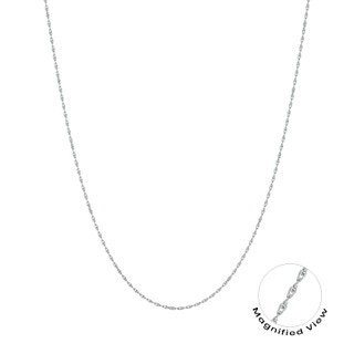 18" Rope Chain Necklace in White Gold