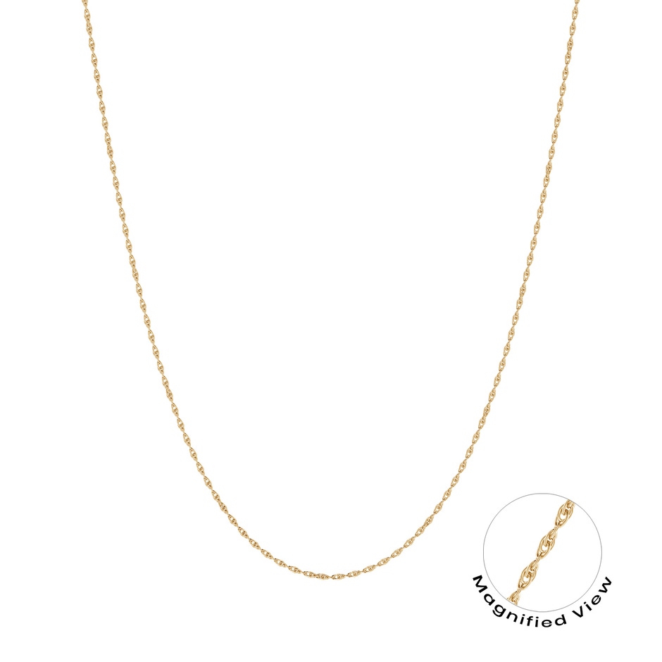 18" Rope Chain Necklace in Yellow Gold 