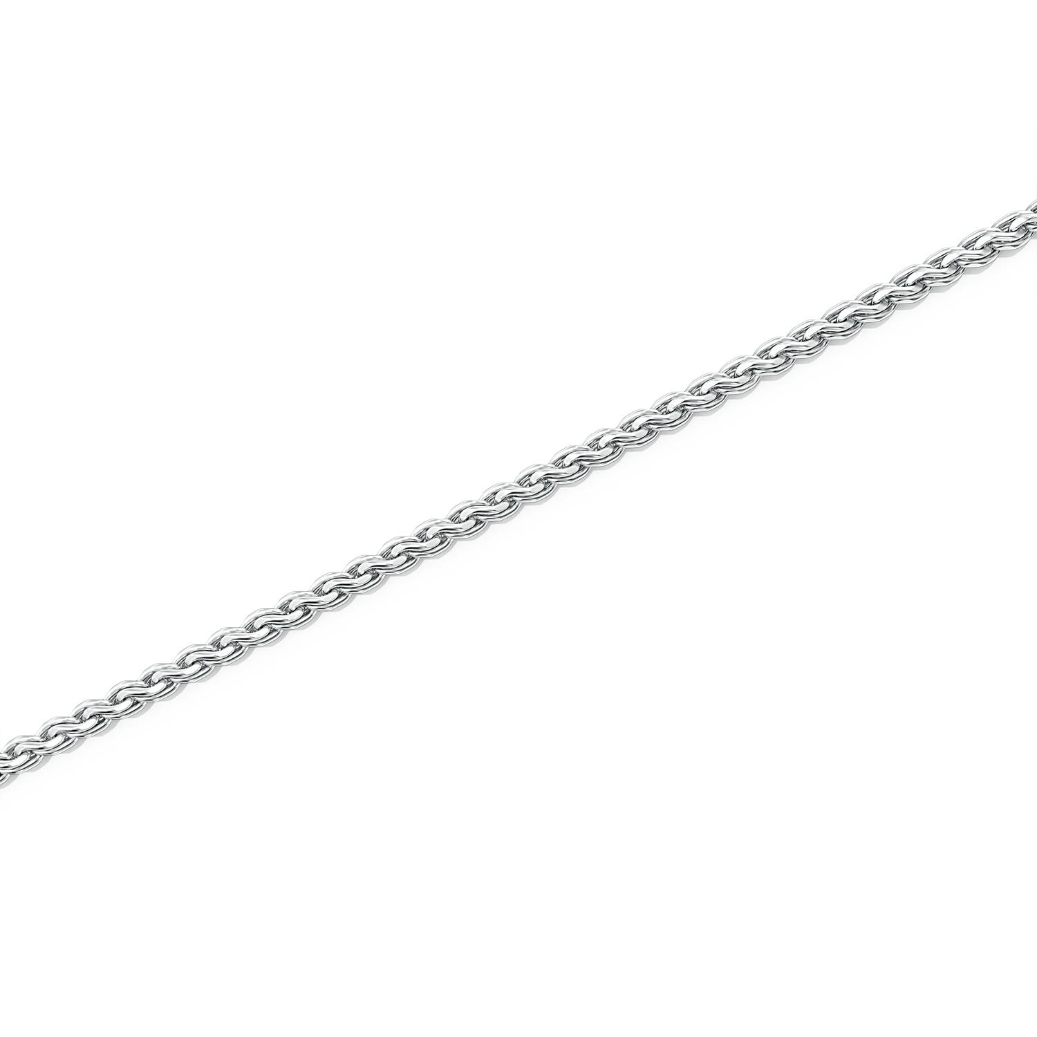 18" Wheat Chain Necklace in White Gold - side 1