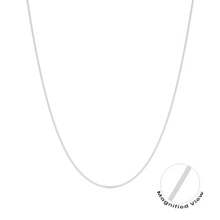 18" Box Chain Necklace in White Gold