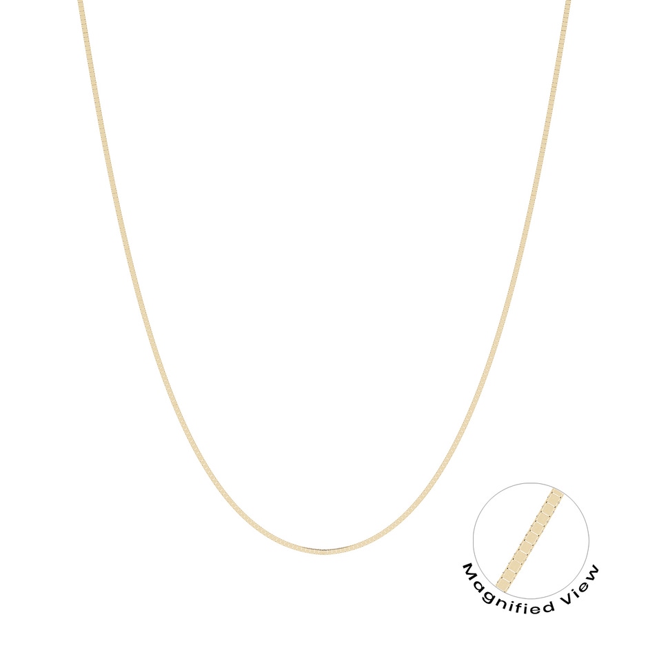 18" Box Chain Necklace in Yellow Gold 