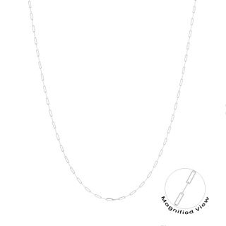 18" Paperclip Chain Necklace in White Gold