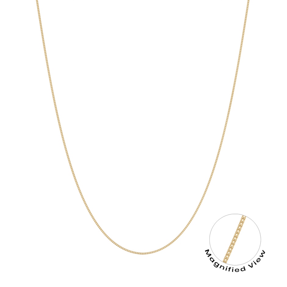 18" Singapore Foxtail Chain Necklace in Yellow Gold 