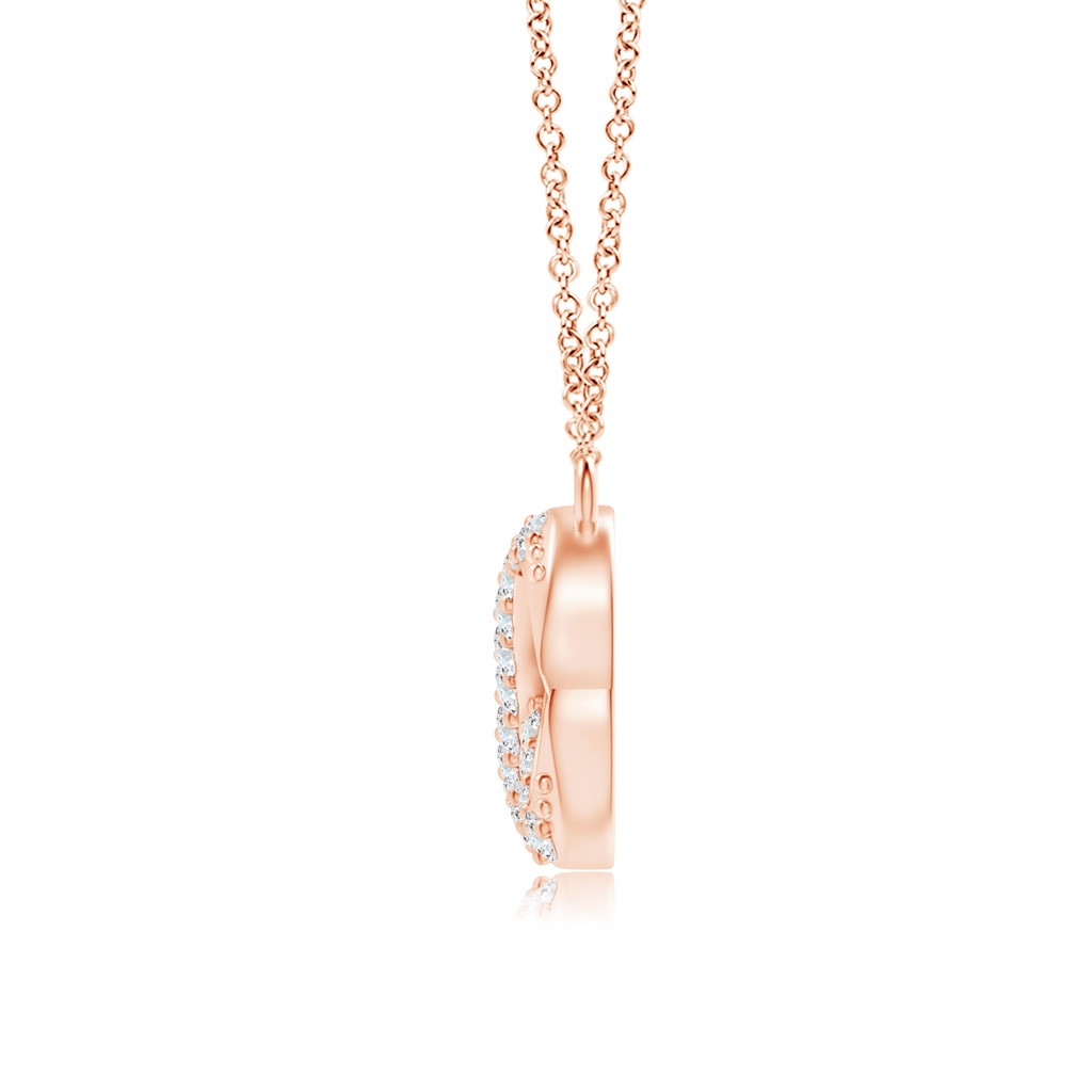 1.3mm GVS2 Diamond Sideways Infinity Heart Necklace in Rose Gold Side-1