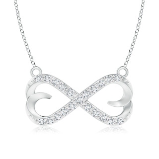 1.3mm GVS2 Diamond Sideways Infinity Heart Necklace in White Gold