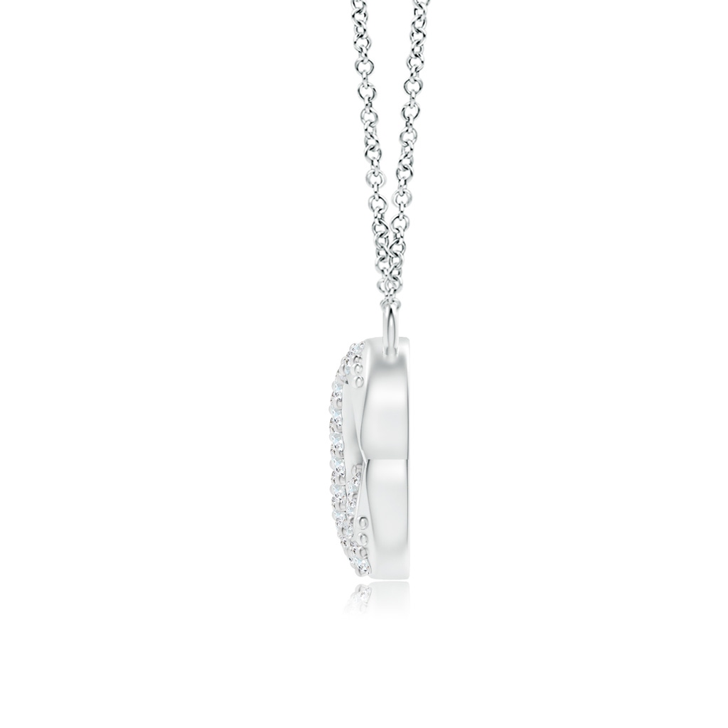 1.3mm GVS2 Diamond Sideways Infinity Heart Necklace in White Gold Side-1