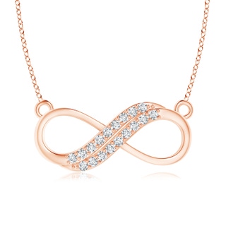 0.9mm GVS2 Twin-Row Diamond Sideways Infinity Swirl Necklace in Rose Gold