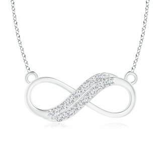 0.9mm GVS2 Twin-Row Diamond Sideways Infinity Swirl Necklace in White Gold