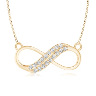 0.9mm GVS2 Twin-Row Diamond Sideways Infinity Swirl Necklace in Yellow Gold