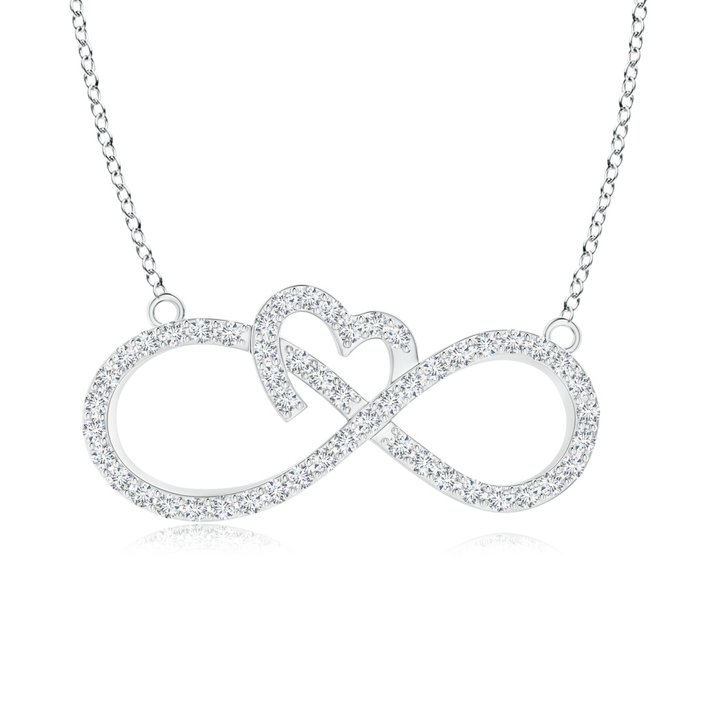 0.9mm GVS2 Diamond Heart and Sideways Infinity Necklace in P950 Platinum