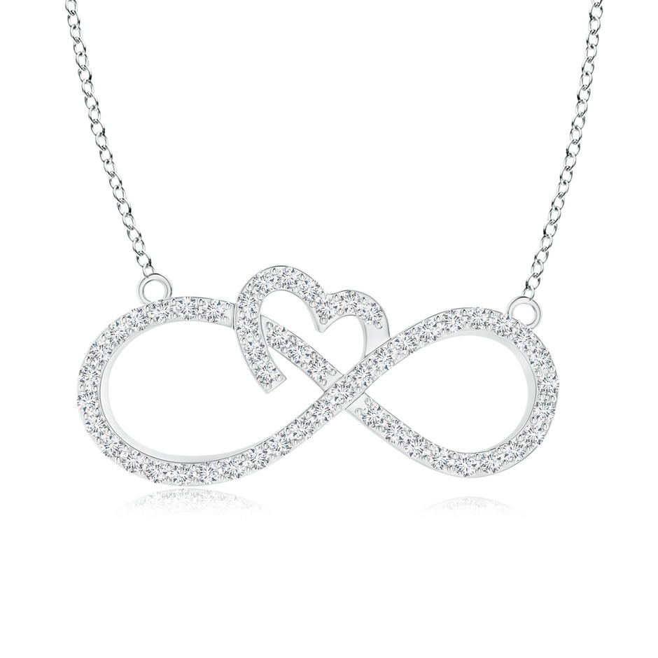 0.9mm GVS2 Diamond Heart and Sideways Infinity Necklace in P950 Platinum 