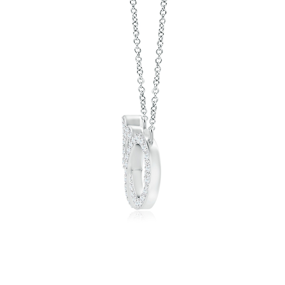 0.9mm GVS2 Diamond Heart and Sideways Infinity Necklace in P950 Platinum side-1