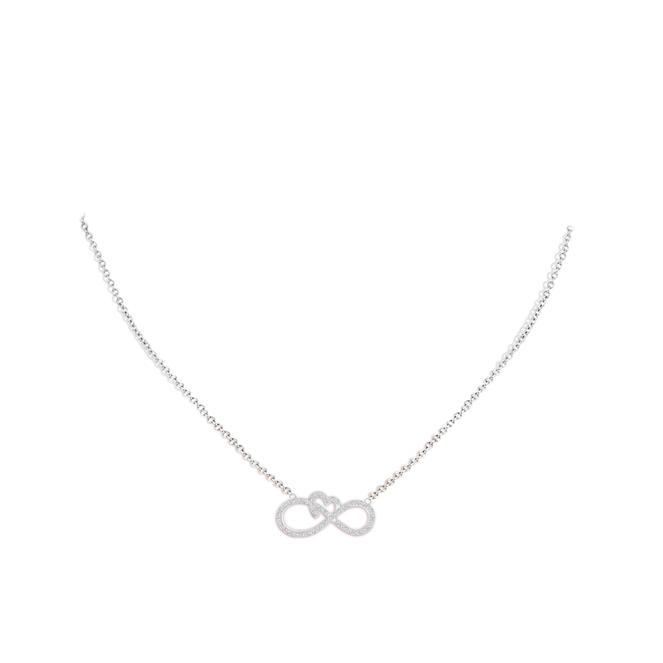 0.9mm GVS2 Diamond Heart and Sideways Infinity Necklace in P950 Platinum body-neck