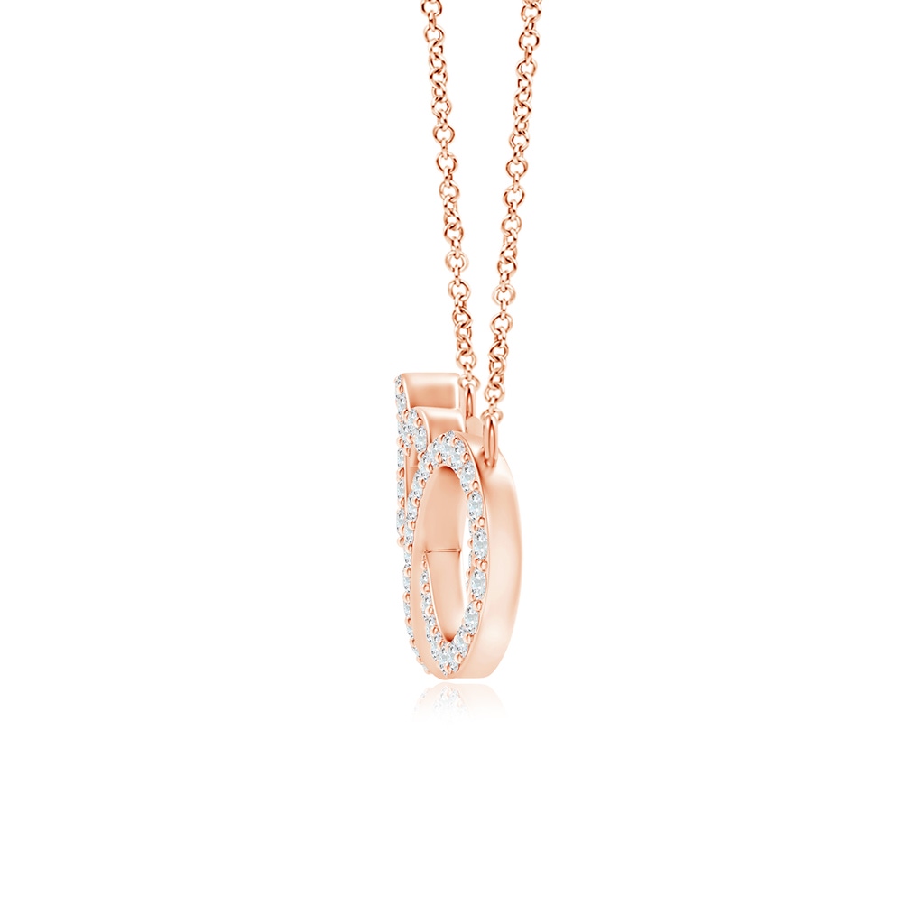 0.9mm GVS2 Diamond Heart and Sideways Infinity Necklace in Rose Gold - side_1
