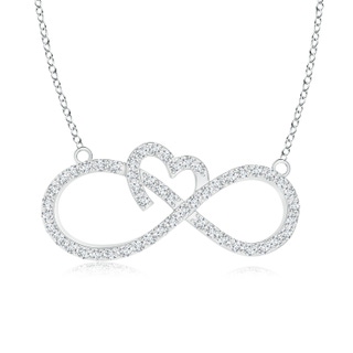 0.9mm GVS2 Diamond Heart and Sideways Infinity Necklace in White Gold