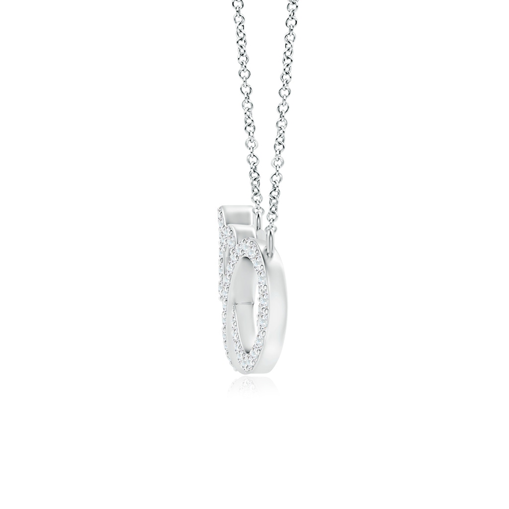 0.9mm GVS2 Diamond Heart and Sideways Infinity Necklace in White Gold - side_1