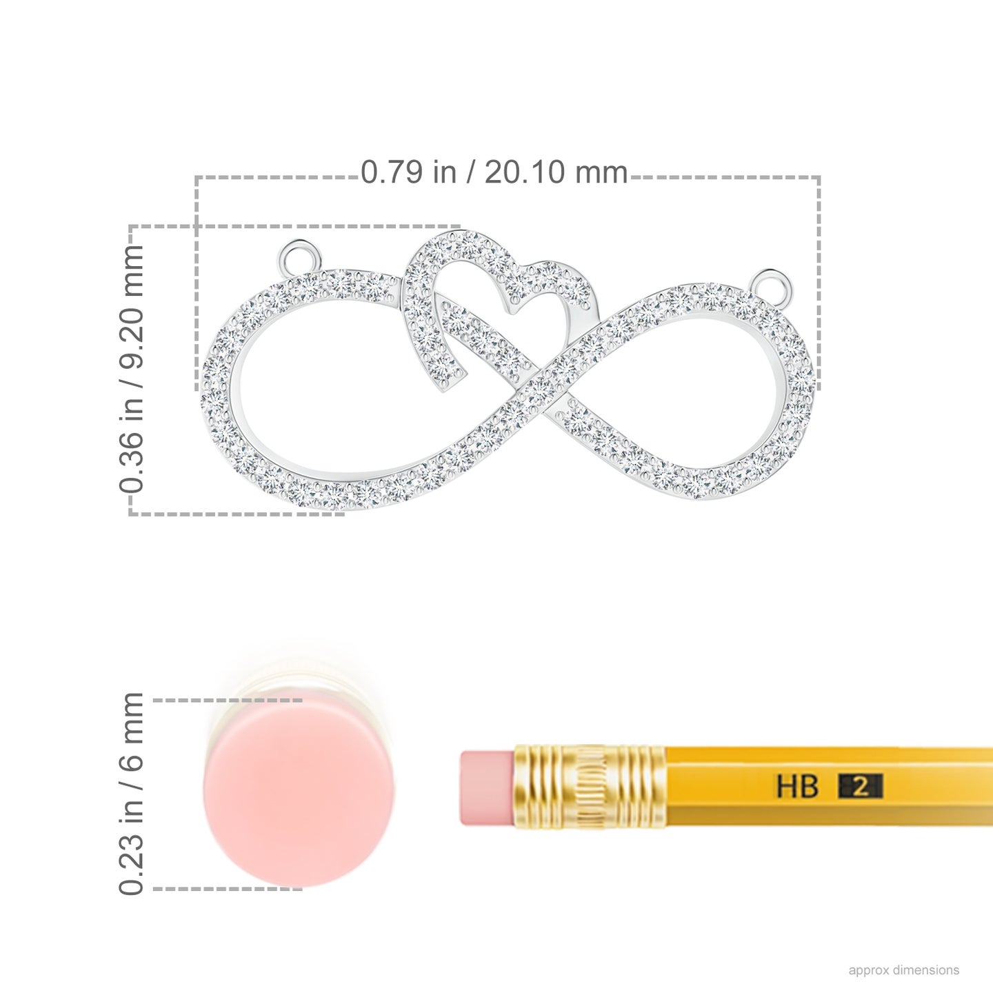 Natural Diamond Heart and Sideways Infinity Necklace