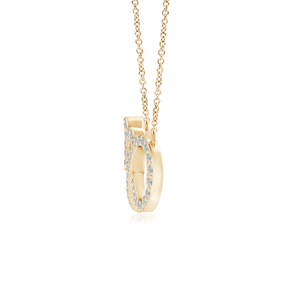 0.9mm KI3 Diamond Heart and Sideways Infinity Necklace in Yellow Gold side-1