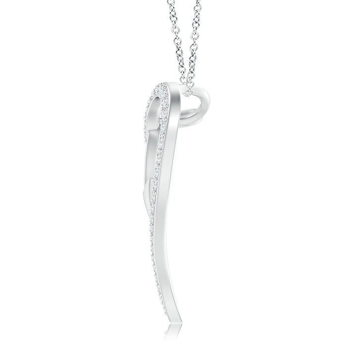 0.9mm GVS2 Diamond Heart Arrow Pendant Necklace in White Gold product image