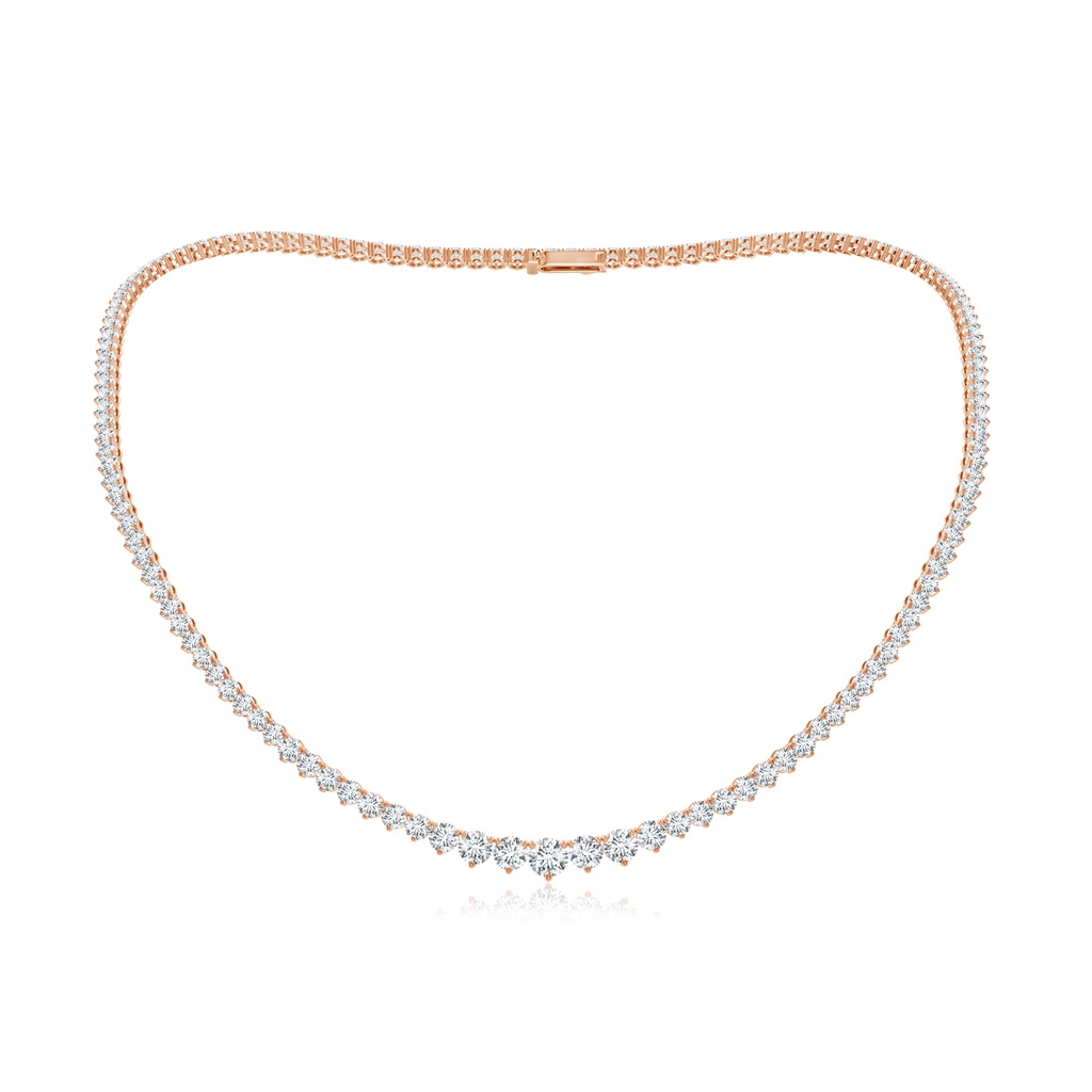 4.5mm GVS2 Prong-Set Graduated Diamond Tennis Necklace in 18K Rose Gold