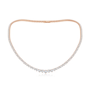 4.5mm GVS2 Prong-Set Graduated Diamond Tennis Necklace in 18K Rose Gold