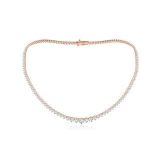 4.5mm GVS2 Prong-Set Graduated Diamond Tennis Necklace in Rose Gold