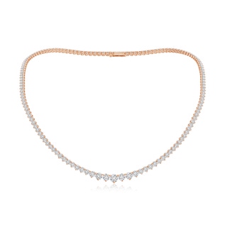 4.5mm HSI2 Prong-Set Graduated Diamond Tennis Necklace in 18K Rose Gold