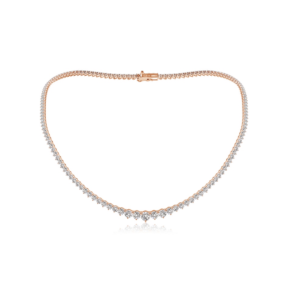 4.5mm IJI1I2 Prong-Set Graduated Diamond Tennis Necklace in Rose Gold 