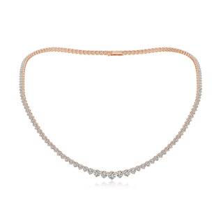 4.5mm KI3 Prong-Set Graduated Diamond Tennis Necklace in 18K Rose Gold