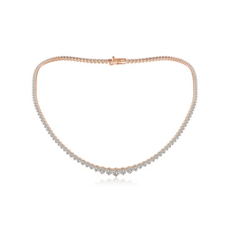 4.5mm KI3 Prong-Set Graduated Diamond Tennis Necklace in Rose Gold