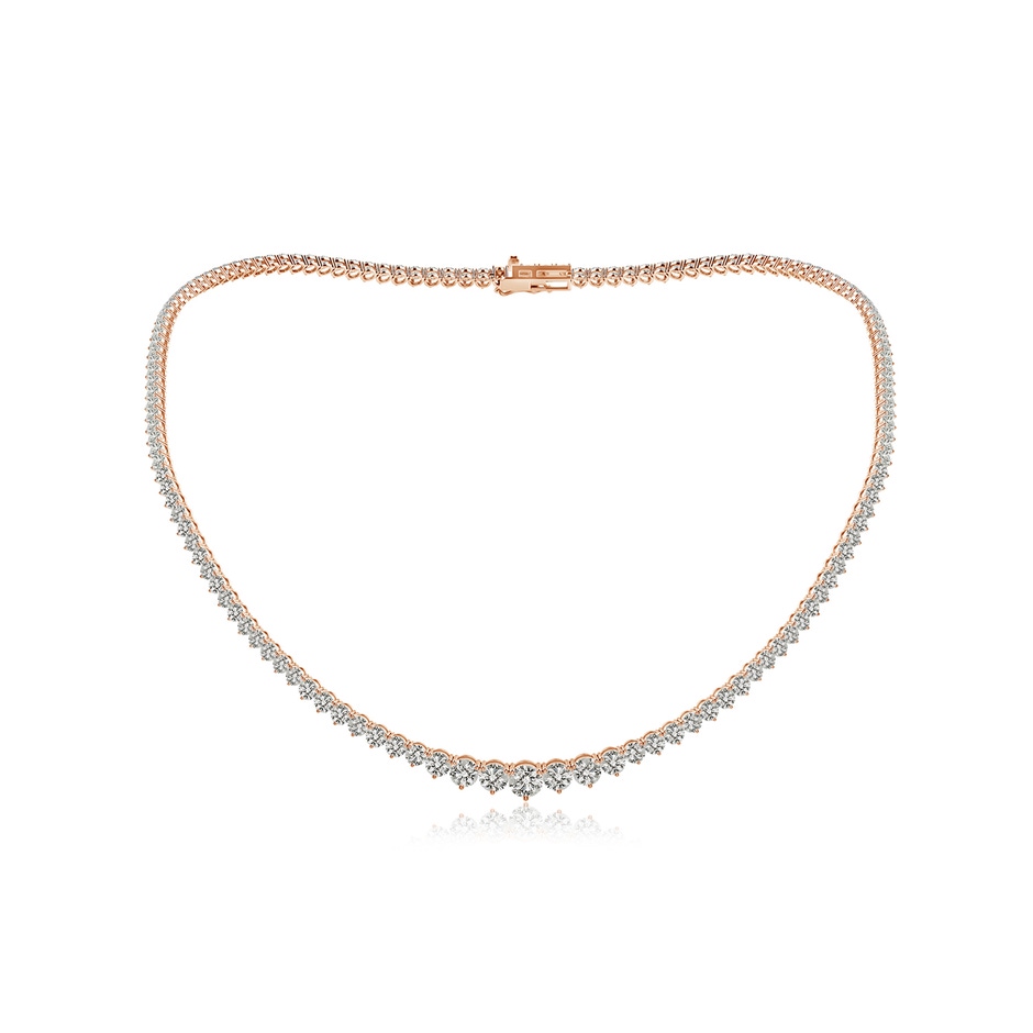 4.5mm KI3 Prong-Set Graduated Diamond Tennis Necklace in Rose Gold 