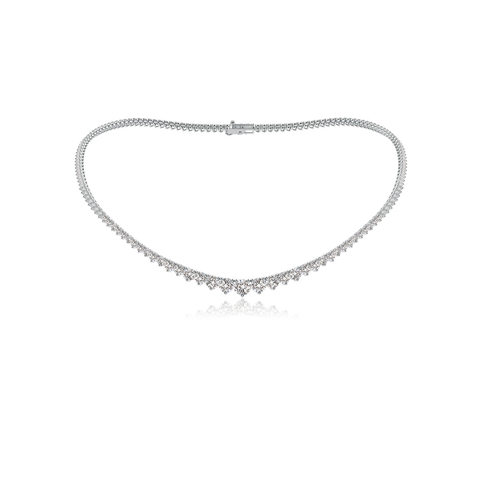 6mm IJI1I2 17" Prong-Set Graduated Diamond Tennis Necklace in White Gold 