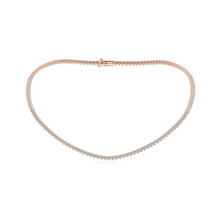 2.7mm KI3 Three-Prong Set Diamond Tennis Necklace in Rose Gold