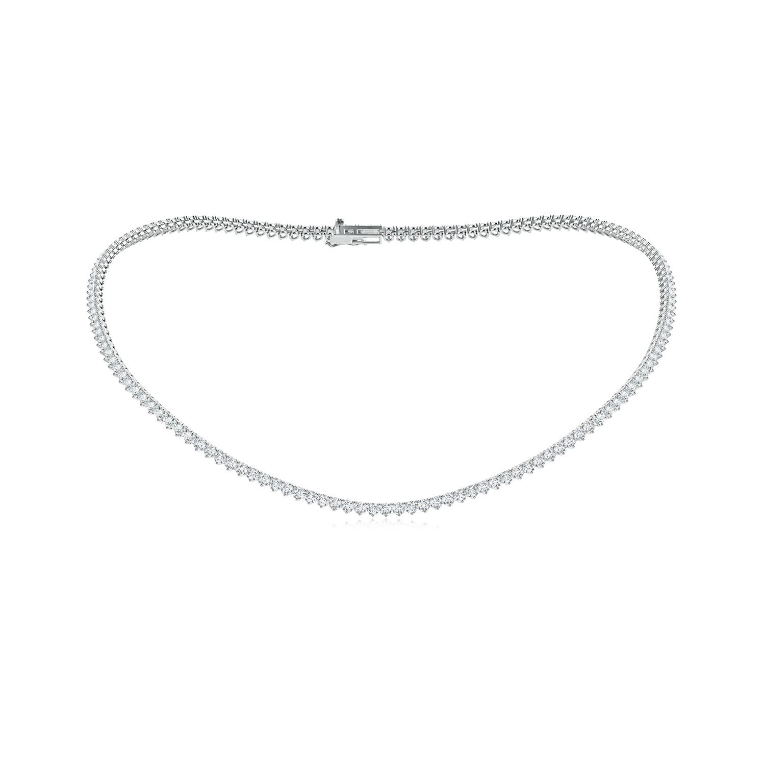 2.5mm GVS2 16" Three-Prong Set Diamond Tennis Necklace in White Gold