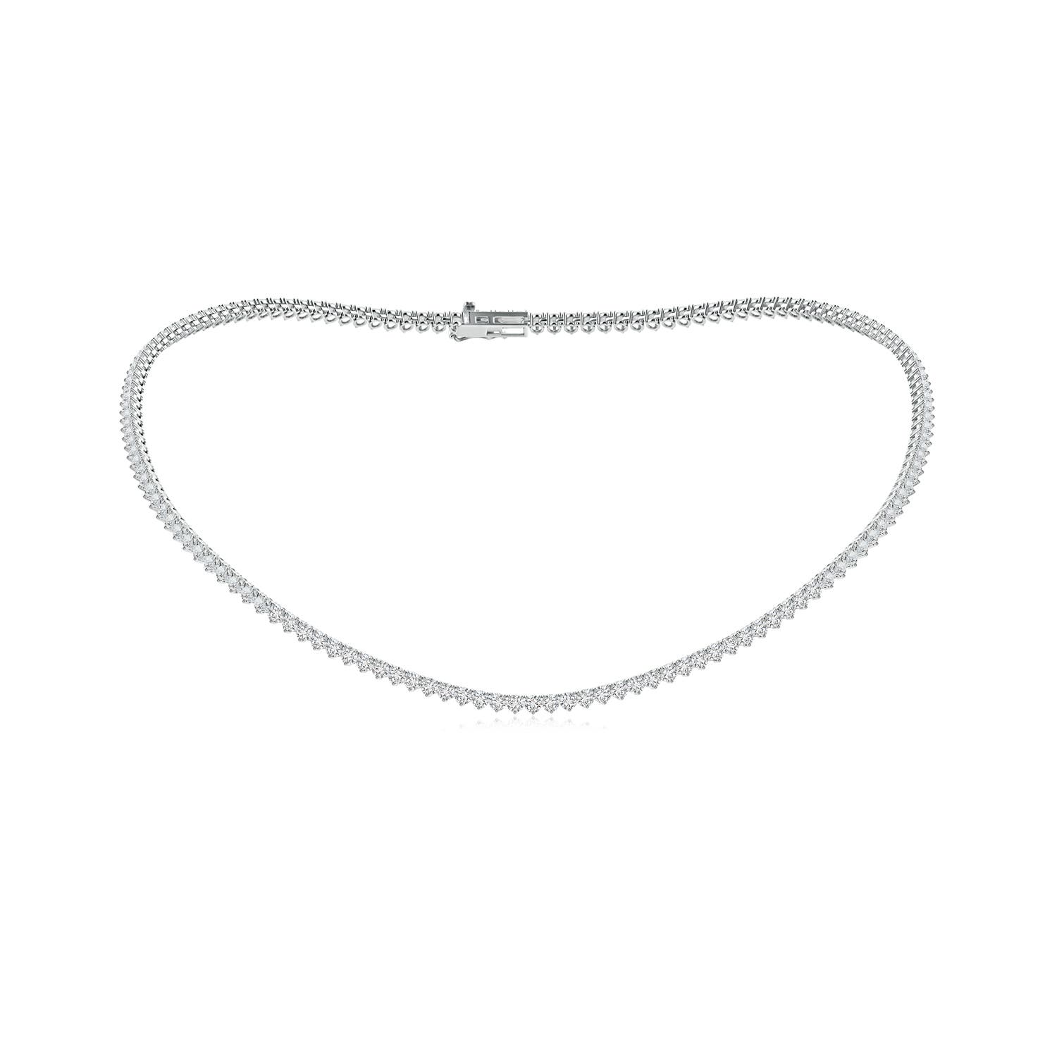 2.5mm HSI2 16" Three-Prong Set Diamond Tennis Necklace in White Gold
