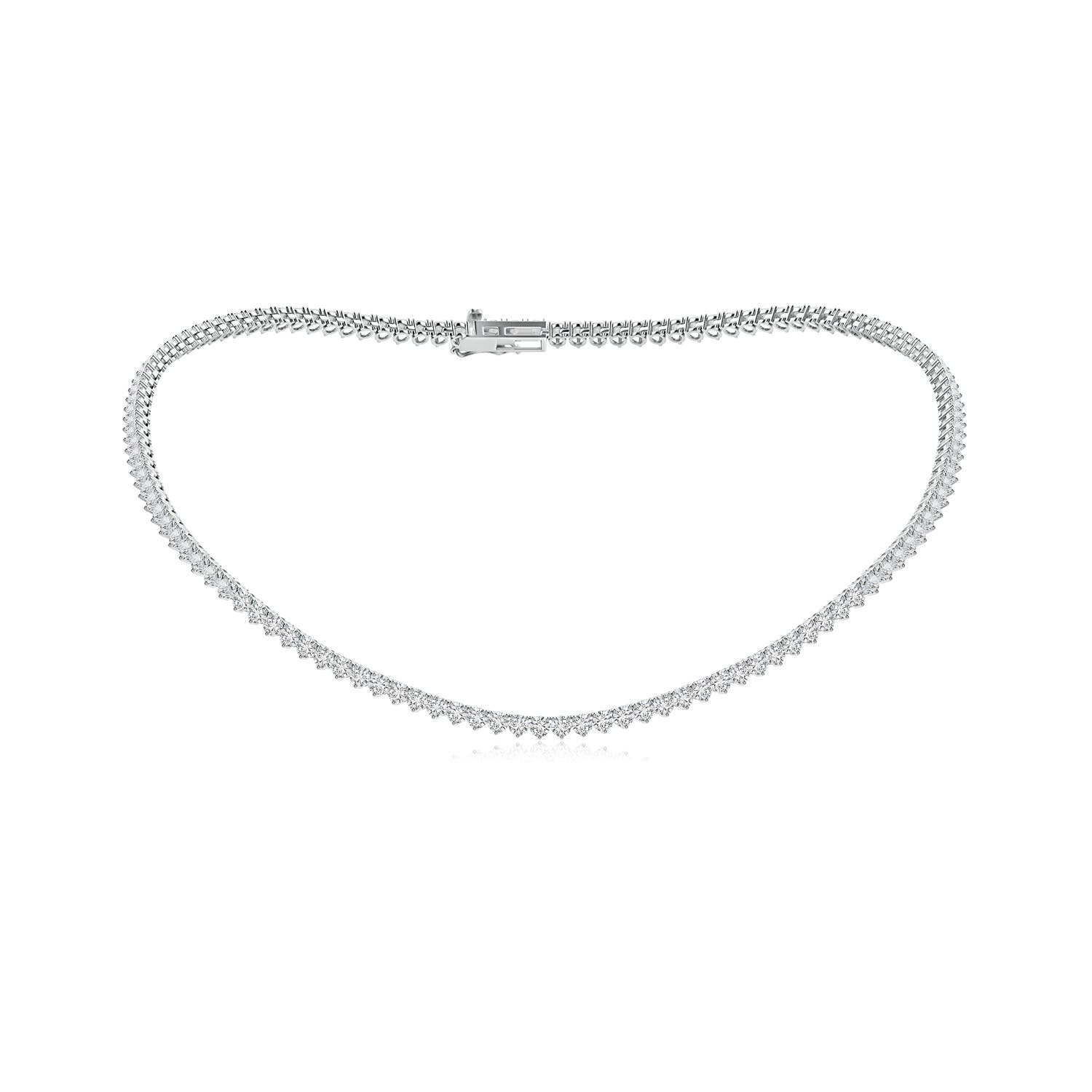 3mm HSI2 16" Three-Prong Set Diamond Tennis Necklace in White Gold